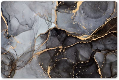 Placemats 45x30 cm - Placemat kunststof - 1 stuk - Marmer - Abstract - Goud - Grijs - Borden onderleggers - Decoratie voor op tafel - Keuken tafeldecoratie accessoires - Vinyl onderlegger - Tafelversiering