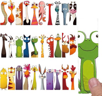 Dierenboekenleggers voor kinderen - 30 stuks met schattige en grappige ontwerpen, perfect als motivatiecadeau voor leesbevordering in de klas en thuis, ideaal voor jongens en meisjes