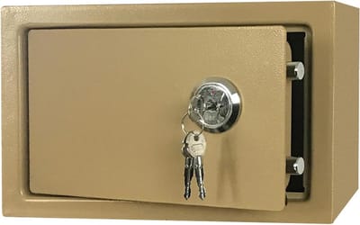 Kleine Home Kluis - Mini Beveiligingskast - Waardevolle Spullen - Verdikte Staal Constructie - 4.8L Inhoud - Goud