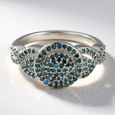 Cavill - Zilveren ring met 116 Fancy Ronde Diamanten 0,75 ct - 925 Sterling Zilver Platina Gecoat - Luxe Pavé Ring - Elegante Damesring