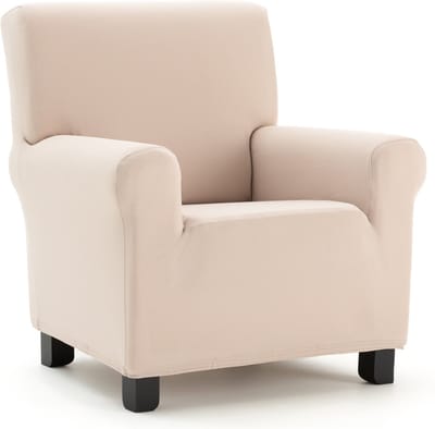 Belmarti® Fauteuilhoes Anza - 70cm tot 110cm breed beige - Luxe stretchstof - Subtiel patroon - Premium Belmarti kwaliteit