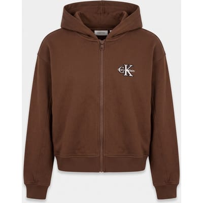 Calvin Klein Girls Terry Monologo Zip-up Rocky Road Taglia: 8 | Abbigliamento Sportivo Outlet | kids