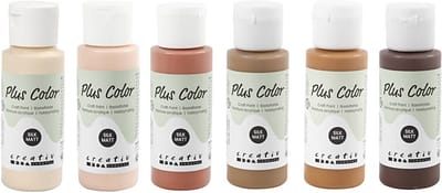 Acrylverf – Diverse Kleuren Verf – Acrylaatverf – Acrylic paint – Hobbyverf – Sneldrogende Verf – Dekkende Verf – Waterbasis Verf – Hoogwaardige Decoratie Verf – Plus Color Verf – 6x60ml