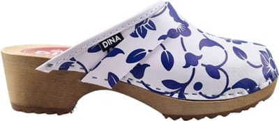 Dina Zweedse klompen - Tuinklompen - Thuisklompen - Dames klompen - Blue flowers - maat 36