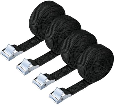 Heavy-duty spanbanden – 4 stuks verstelbare ratelbanden voor motorfiets, vracht en aanhangwagens – 250 kg laadvermogen