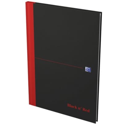 NOTITIEBOEK OXFORD BLACK AND RED A4 96VEL GELINIEERD ASS.