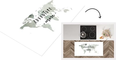Keukenloper - Loper keuken - Wereldkaart - Grijs - Quote - 120x60 cm - Keukenloper vinyl