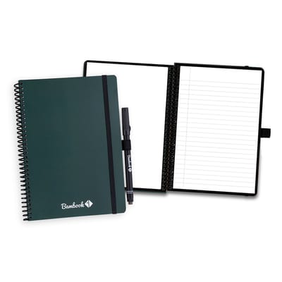 Bambook Veluwe Colourful uitwisbaar notitieboek - Donkergroen (Forest) - Softcover - A5 - Pagina's: Blanco & Gelinieerd - Duurzaam, herbruikbaar whiteboard schrift - Met 1 gratis stift