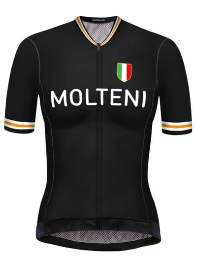 Retro Dames Wielershirt Molteni Zwart - Gruppo Sportivo - XL
