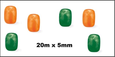 6x Cadeaulint oranje en groen 20 meter x 5 mm - Eitje - kado lint verjaardag kerst sinterklaas feest