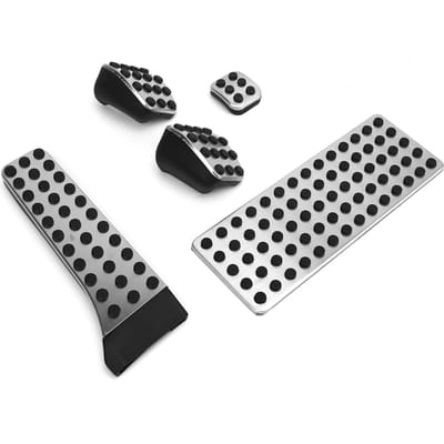 Pédale daccélérateur de frein Repose-pied Acier Inoxydable Jeu de Plaquettes de Frein Remplacement pour Mercedes‑Benz AMG C E S GLC GLK white