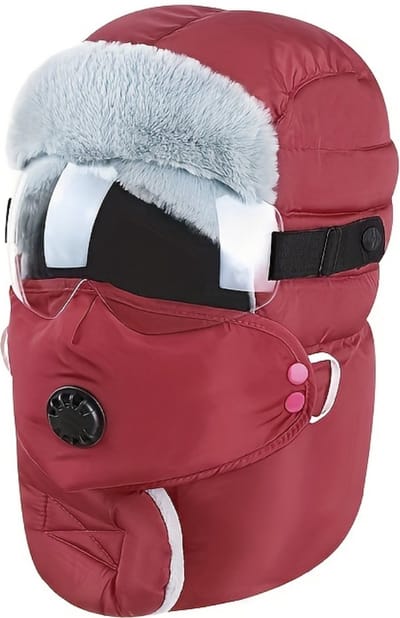 Nivard Wintermuts - Heren - Dames - Volwassenen - Muts - Ski Mask - Bivakmuts - Balaclava - Ski Masker - Face Mask - Full Face Mask - Winter Masker - Met Bril - Rood