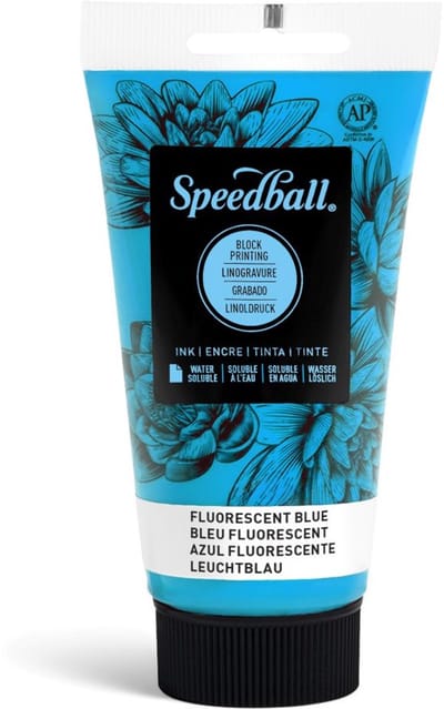 Water-soluble bloc printing ink fluo blue- Speedball