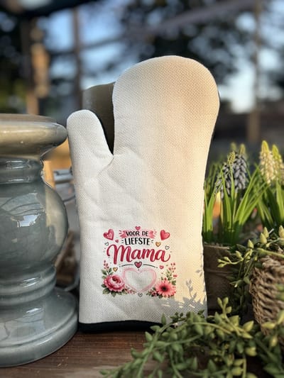 Creaties van hier - Ovenhandschoen Voor de liefste mama - ovenwant - moederdag
