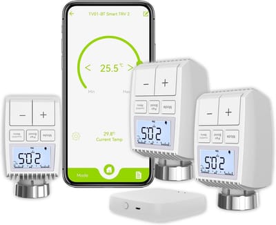 Slimme Radiatorthermostaat Set met Hub - Draadloze Verwarmingsthermostaat voor Alexa & Google Home