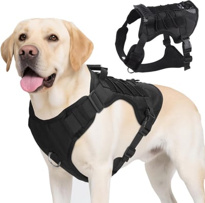 Verstelbaar hondentuig voor middelgrote en grote honden, geen-trek tuig met handvat, ideaal voor training en wandelen, stevig en comfortabel