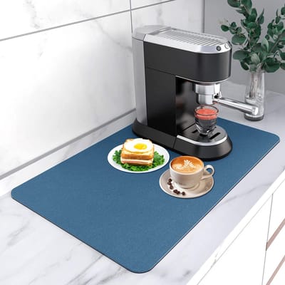 Afwasdroogmat 40 x 61 cm | Absorberende Koffiemat voor Koffiezetapparaat en Espresso Machine | Antimorsmat met Rubberen Achterkant