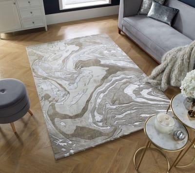 Flycarpets Modern Vloerkleed - Marbled - Laagpolig - Marmer - Naturel - 240x340 cm