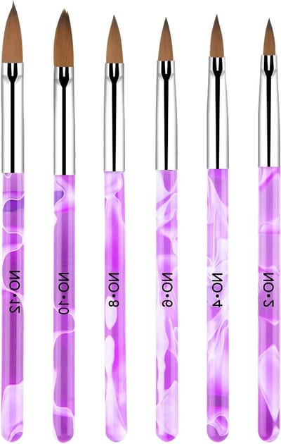 6-delige Nail Art Tips Builder Borstel - UV Gel en Acryl Nagelborstel voor Professioneel en Thuisgebruik