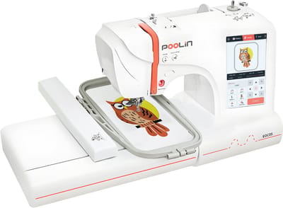 PooLin - EOC05 Embroidery Machine - elektronische borduurmachine - Kledij personaliseren – 7 inch lcd-touchscreen, frames 10 × 10 cm en 10 × 23,5 cm - USB/wifi - Ideaal voor beginners en experten