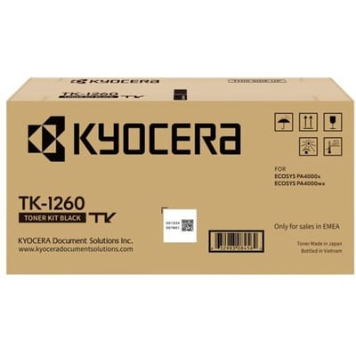 Originele Kyocera-toner TK-1260, capaciteit ca. 10.000 pagina's, losse verpakking, zwart