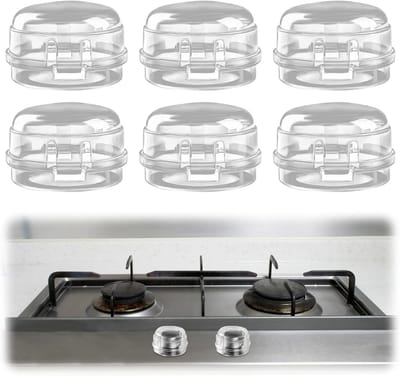 Set van 6 Veiligheidsbeschermers voor Keukenhandvatten, Kindveilige Plastic Covers voor Gasfornuis en Oven - Wit, Kindbescherming, Keukenveiligheid, Handvatbescherming