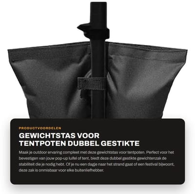 Dailygoods- Gewichtstas Dubbel gestikt - Universele Gewichtzakken - Outdoor Ankerzak - Voor Tentstandaard - Hoogwaardig Oxford-Materiaal - Duurzaam en Handig - Gewichtzak