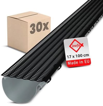 Set van 30 Bladbeschermingsstrips voor Dakgoten - 100cm, Ø 100-160mm - Dakgootbescherming en Accessoires