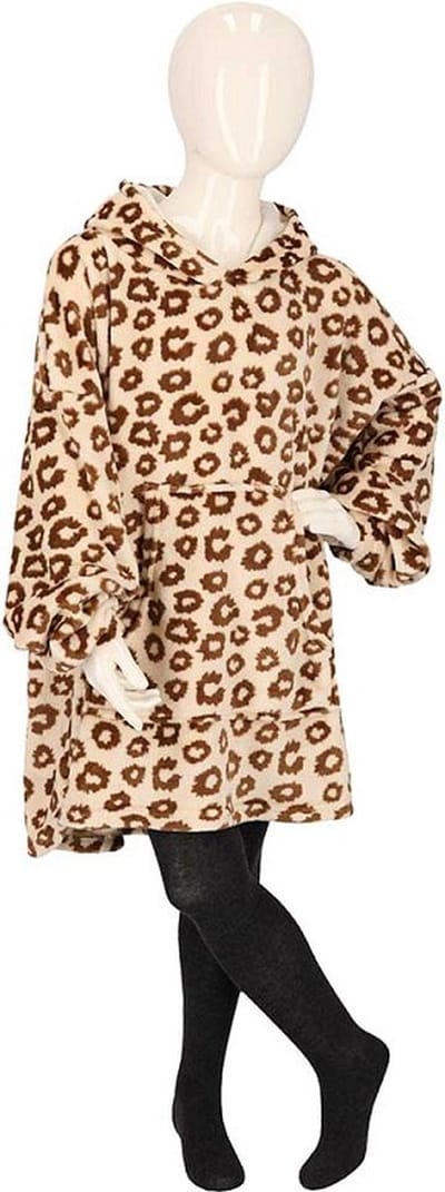 Apollo Kinder Huggle Hoodie Luipaard Bruin – Cozy Oversized Hoodie voor Jongens & Meisjes (128-158)