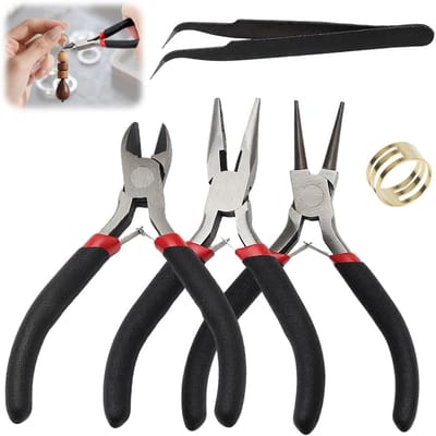 Sieradentang Set - Knutselgereedschap - Sieraden Maken - Vijf Delige Set - 10 x 5 x 1 cm - Zwart