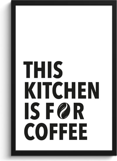 Fotolijst inclusief poster - Posterlijst 40x60 cm - Posters - Quotes - Koffie - Bonen - Modern - Foto in lijst - Keuken decoratie muur - Wanddecoratie accessoires - Muurdecoratie - Schilderijen
