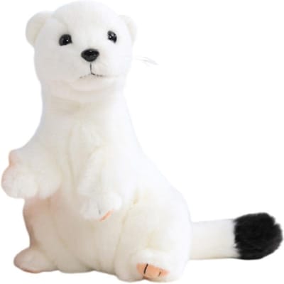 Dieren Knuffel Wezel Rat Realistische Simulatie Wezel Cartoon 20cm Dieren Frettchen Cadeaus Voor Vriend wit
