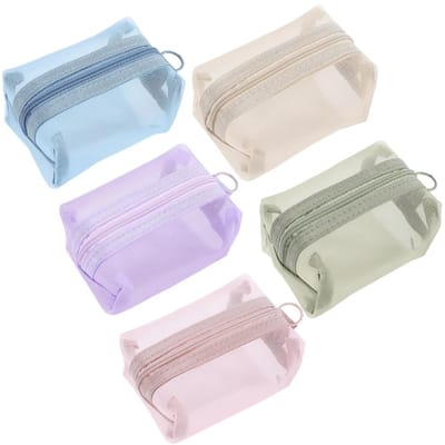 Solidchoice - Dailygoody - Draagbare Mesh Opbergtas - Make-up Organizer - Compact en Lichtgewicht - Kleurrijk - Toilettas - Ideaal voor Reizen - 5 Stuks