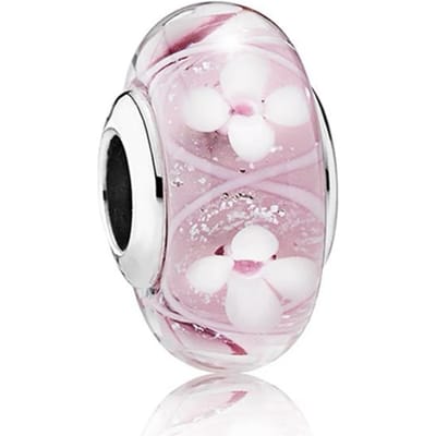 Fijne Sprankelende Roze Kersentakjes Roze Madeliefje Bloempje Clip Bedels Kralen Passend op Originele Armbanden Diy Dames Sieraden Cadeaus white