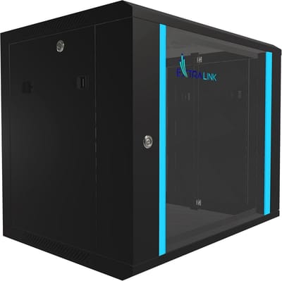 19 inch Netwerkkast 9 HE Wandmontage Zwart Kast voor Switches en Serverapparatuur