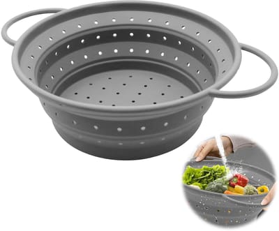 Dailygoods- Pasta Zeef Opvouwbaar 26cm - Siliconen Vergiet - Vaatwasserbestendig - Temperatuurbestendig - Lichtgewicht - Gemakkelijk op te bergen