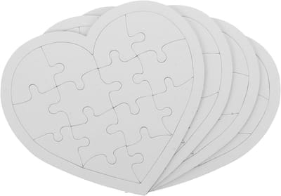 Lege Puzzel Vellen - DIY Puzzels Knutselen - Creatief Tekenen - Zelf Ontwerpen - 18.6 x 17 cm - Wit
