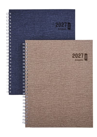 Brepols bureau agenda 2027 - ECOTIMING [0.180] - KAZAR - Bureau agenda - 1 week op 2 pagina's - Weekoverzicht - Wire-O - Blauw - 17.1 x 22 cm