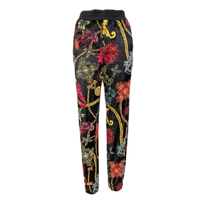 Versace Bloemige Barok Velvet Broek - '10s