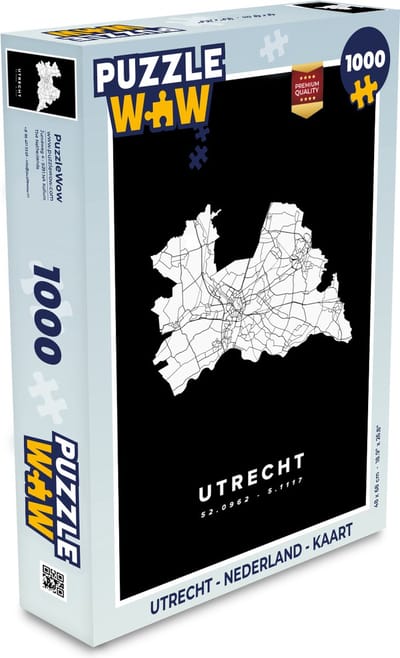Puzzel Utrecht - Nederland - Kaart - Legpuzzel - Puzzel 1000 stukjes volwassenen