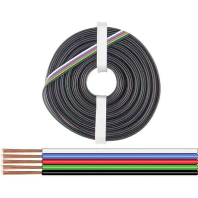 Donau Elektronik 519-010 Draad 5 x 0.25 mm² Zwart, Groen, Rood, Blauw, Wit 10 m
