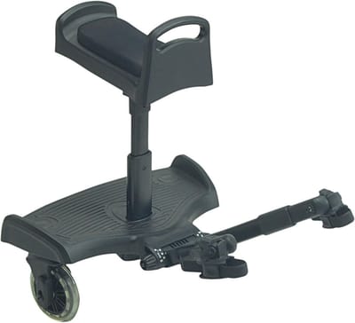 Meerijdplankje met Zadel - Kinderplankje Kinderzitje - Comfortabel Reizen - Verstelbare Ophanging - 42 x 22 cm - Zwart