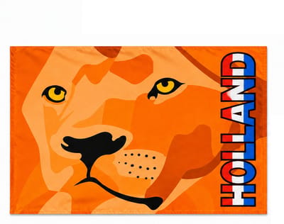 Hup Holland oranje vlag 100x70 cm - WK / EK voetbal - supportersvlag