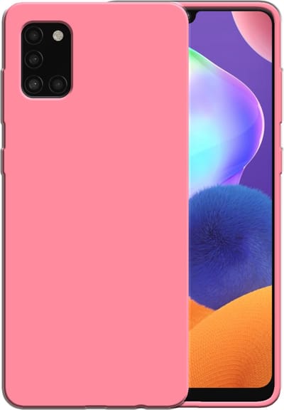 Smartphonica Siliconen hoesje voor Samsung Galaxy A31 case met zachte binnenkant - Roze geschikt voor Samsung Galaxy A31