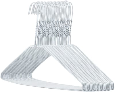 Dailygoods- Draadkleerhangers 50 stuks - Ruimtebesparend - Lichtgewicht - Stevig Metaal - Plat Ontwerp - 41 cm breedte - Kleerhangers