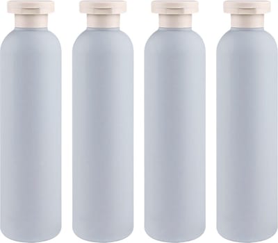 La'Moussawi ® Handige Set van 4 Herbruikbare Reisflessen met Flipdop voor Shampoo en Crèmes