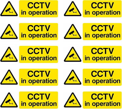 Cameraborden - Waarschuwingssignalen - Veiligheid Versterken - Zelfklevend - 10 stuks - Zwart