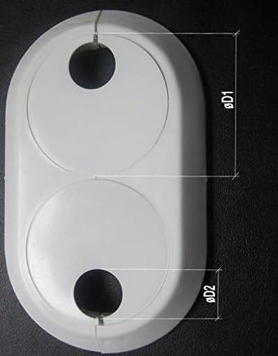 Dubbele PVC Chromen Radiatorkraag 22mm Zwenkbaar