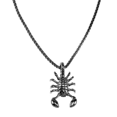 60cm x 3mm Jasseron Ketting + Schorpioen hanger Hanger Unisex - Gepolijst RVS - Sterrenbeeld Dames - Heren