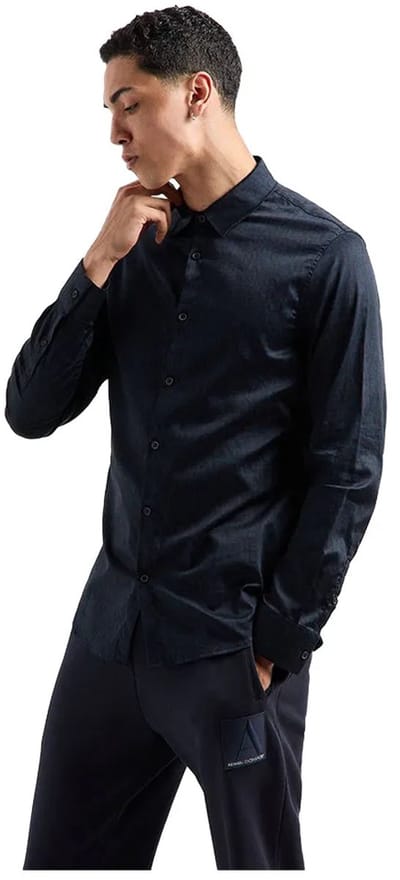 Armani Exchange 6dzc45-znzrz Overhemd Met Lange Mouwen Zwart S Man